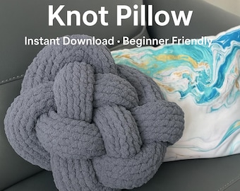 Knot Pillow Pattern • Beginner DIY Video Tutorial PDF • Finger