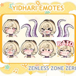 Yidhari Chibi Emotes Pack – 8 Emotes for Twitch & Discord | Zenless Zone Zero (ZZZ)