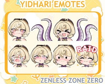 Yidhari Chibi Emotes Pack – 8 Emotes for Twitch & Discord | Zenless Zone Zero (ZZZ)