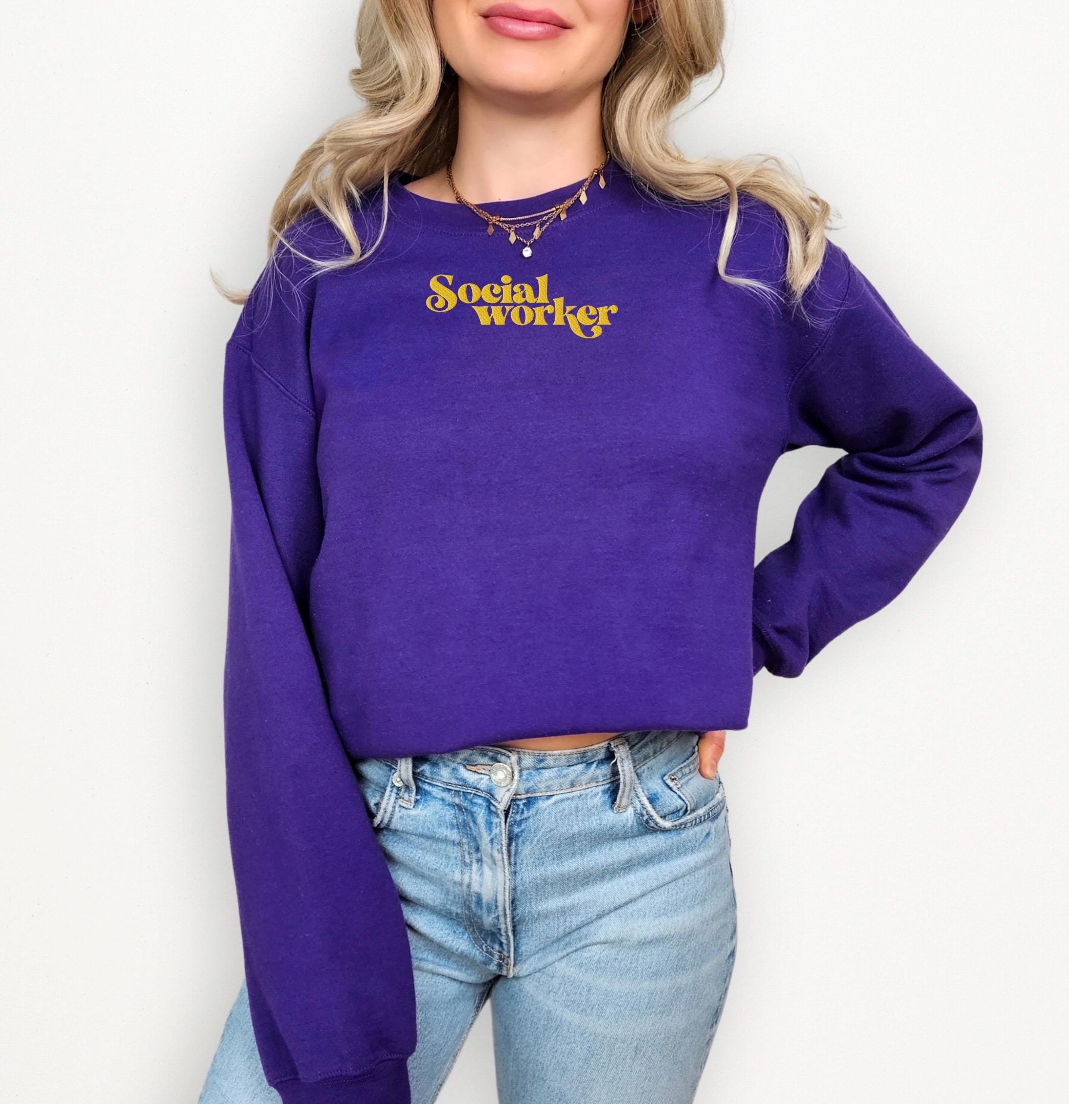 Social Worker Embroidered Sweatshirt – Cozy Unisex Mental Health