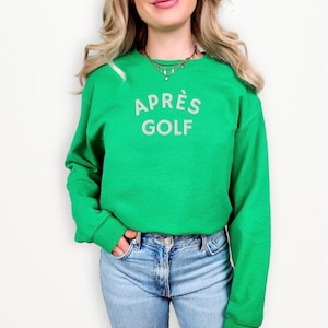 Après Golf Embroidered Sweater – Trendy Country Club Aesthetic Pullover | Preppy Golf Outfit, Cozy Post-Golf Sweatshirt for Women