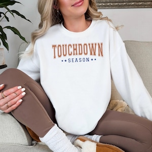 Touchdown Season Sweatshirt | Game Day Football Pullover | Fall Sporty Outfit | Cozy College Game Crewneck for Women
