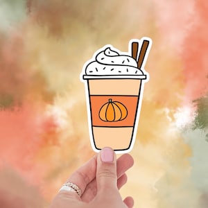 Pumpkin Spice Latte Sticker – Fall Coffee Aesthetic, PSL Sticker, Cute Autumn Drink, Cozy Pumpkin Cup Sticker for Laptop or Journal