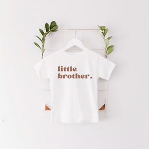 Little Brother T-Shirt - Toddler & Baby Brother Shirt - Matching Sibling Outfit - Family Announcement - Cute Minimalist Kids Tee