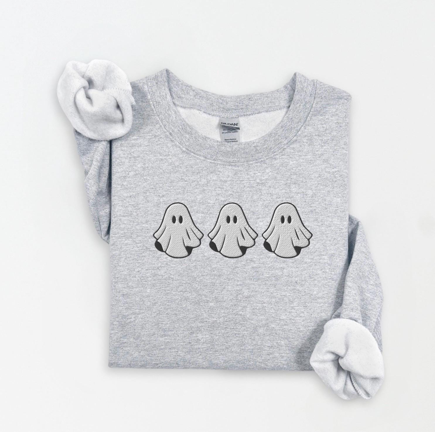 Felpa da donna con motivo fantasma, maglione autunnale con