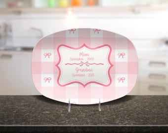 Personalized Mom Platter Mother Day Gift Idea Custom Plate Grandma Serving Dish Microwave Safe Tray Oval Food Customizable 3 Designs