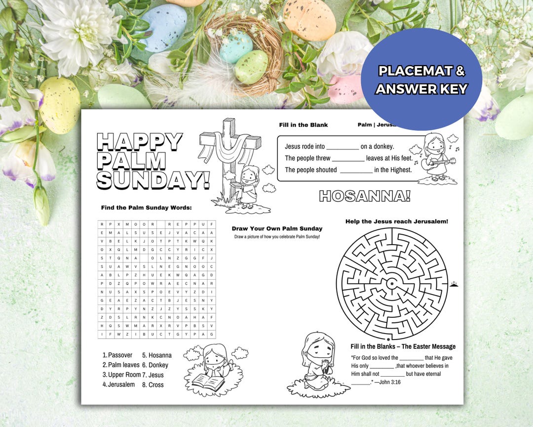 Palm Sunday Activity Pack for Kids | Homeschool & Church Printable ...