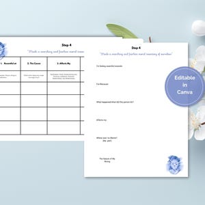 Herstelwerkblad wrok afdrukbare sjabloon morele inventaris downloaden gids stap vier nuchterheidsdagboek tool voor verslavingsherstel digitaal