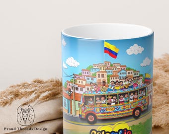 Colombia Chiva Bus Magic Mug: Heat Reveal Coffee Cup