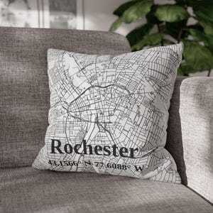 Capa de Almofada Rochester Personalizada Capa de Almofada Rochester Nova York Decoração de Casa Fronha Rochester City