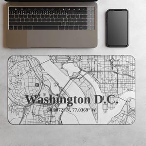 Washington D.C. Schreibtischmatte Personalisierte Washington DC Schreibtischunterlage Großes Büro Schreibtischmatte Washington Arbeitsplatz Zubehör