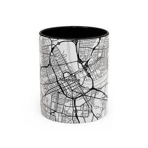 Nashville TN Coffee Mug Nashville Skyline Ceramic Cup Tennessee Gift for Music Lovers