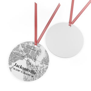 Custom City Map Ornament: Personalized Jacksonville Holiday Decor