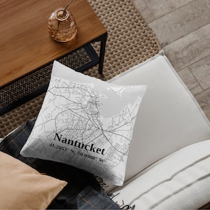 Nantucket Pillow Cover Personalized Nantucket Throw Pillow Cover Nantucket Coastal Decor Nantucket Home Accent