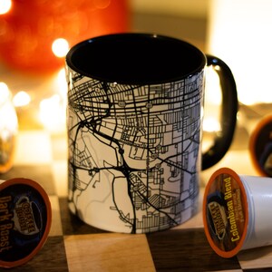 Tasse à café, souvenir de la ville de Las Vegas, cadeau de voyage unique en noir et blanc, verres personnalisés, décoration de carte