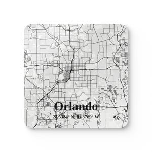 Kaartontwerp Orlando, Florida, housewarmingcadeau, huwelijksbedankje, woondecoratie, onderzetterset