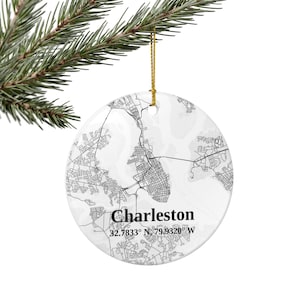 Charleston Keramik Weihnachtsverzierung Schwarzweiß-Karte