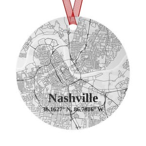Nashville Metall Ornament Nashville Karte Weihnachtsdekoration Tennessee Weihnachtsgeschenk