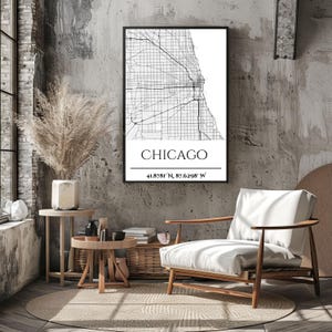Chicago Stadt Karte Schaumstoff Bord Druck, Modernes Wohn Dekor, Wand Kunst für Chicago Liebhaber, Geschenk für Makler