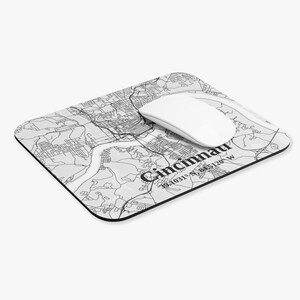 Cincinnati Karte Maus Pad, Moderne Büro Deko, personalisierte Geschenk, Geographie Liebhaber, Arbeit von Wohnaccessoires, Einzigartige Schreibtisch Deko - Rechteck