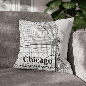 Funda de almohada de Chicago personalizada, funda de almohada decorativa de Chicago, Illinois, decoración del hogar, funda de almohada de la ciudad de Chicago