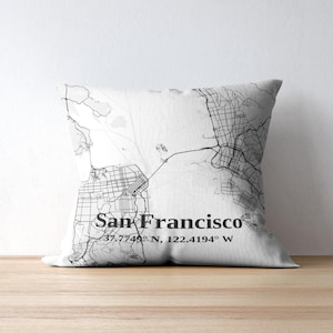 San Francisco Kissenbezug Personalisierte San Francisco Dekokissenbezug San Francisco Kalifornien Wohnkultur San Francisco City Kissenbezug