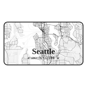 Mikrofaser Schreibtischunterlage,Seattle Geometrische Karte, Schreibtischunterlage, Schreibtischunterlage, Schreibtischunterlage, Schreibtischunterlage, Schreibtischunterlage,