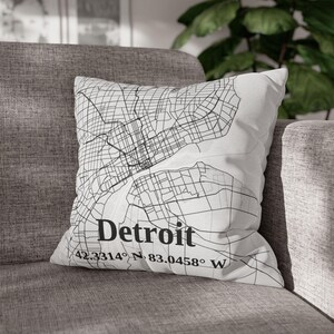 Capa de almofada Detroit personalizada, capa de almofada Detroit Michigan, decoração para casa, capa de almofada Detroit City