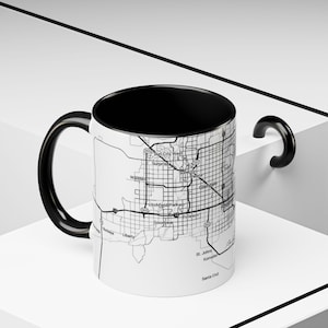 Caneca de café Phoenix Skyline Accent - Design exclusivo de mapa da cidade, perfeita para amantes de café, presente personalizado, decoração para casa, lembrança de viagem