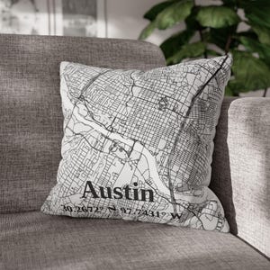 Capa de Almofada Austin Personalizada Capa de Almofada Austin Decoração de Casa Austin Texas Capa de Almofada Austin City