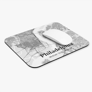 Philadelphia Karte Mauspad, Büro Geschenk, Wohnkultur, Geographisches Mousepad, Urban Lover Geschenk, Stadt Dekor Dekor - Rechteck Matte, Schreibtisch