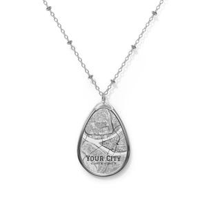Personalisierte Landkarte Halskette, Landkarte Schmuck, Ihre Stadt auf einem Anhänger, Geschenk für sie, Einzigartige Karte Halskette Andenken