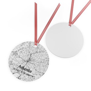 Atlanta Christmas Ornament – Georgia City Skyline Keepsake, Personalized Holiday Tree Decoration, Atlanta Souvenir Gift