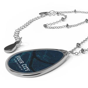 Custom City Map Necklace: Personalized Location Keepsake