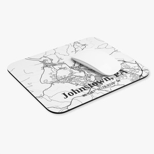 Kundenspezifische Johnstown Karte Mauspad | Einzigartiges Home Office Dekor | Geschenke für Geographen, Studenten, Reisende oder zur Einweihung