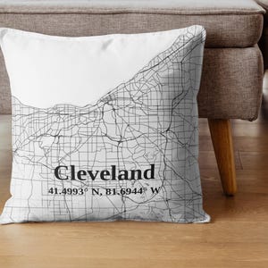 Capa de almofada personalizada Cleveland, capa de almofada Cleveland Ohio Home Decor, capa de almofada Cleveland City