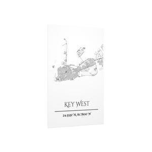 Foamboard Print, Karte Kunst, Küsten Wandkunst, Modernes Home Office, Reise Geschenk für sie, Housewarming Geschenk, Key West Minimalistische Kunst,
