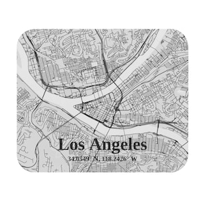 Los Angeles Map Mauspad - Personalisiertes Schreibtischzubehör, Einzigartiges Geschenk für Großstadt Liebhaber, Laptop Mousepad, Individuelle Schreibtisch Dekoration, modernes Büro