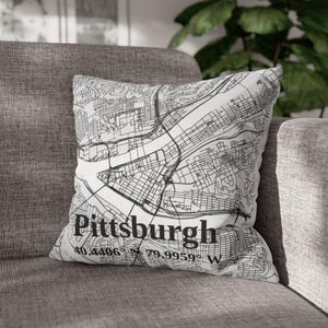 Capa de almofada personalizada Pittsburgh, capa de almofada personalizada Pittsburgh, decoração para casa Pittsburgh, Pensilvânia, capa de almofada da cidade de Pittsburgh