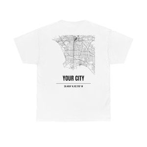 Custom City Map Tee, Unisex Cotton Shirt, Personalized Gift, Urban Fashion, Travel Tee, Local Pride Shirt