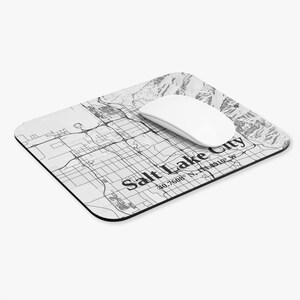 Salt Lake City Schreibtischzubehör, Home-Office-Dekor, Geschenk für Geographen, Benutzerdefinierte Stadt Mousepad, minimalistisches Design, Stadtkarte Maus Pad