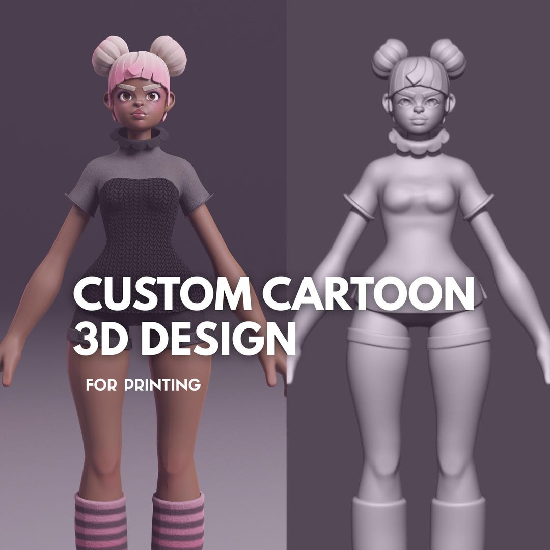 Custom Cartoon 3D Character Figurine – Stylized 3D Model From Reference ...