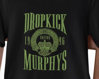 Original Vintage Dropkick Murphys Tour M Black Green T Shirt HS