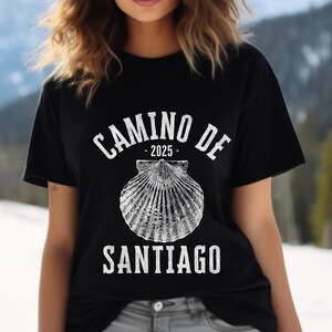 Camiseta unissex da Peregrinação do Caminho de Santiago de Compostela - Jubileu 2025 ou alteração para 2026 - Camiseta católica