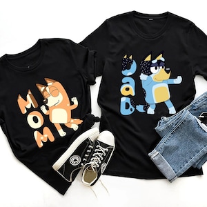Blue Mom Dad Shirt Family Matching Shirt, Blue Dog Mum Shirt, Blue Dog Dad Shirt, Blue Dog Family Shirt, Disney Shirt, Family Matching Tee