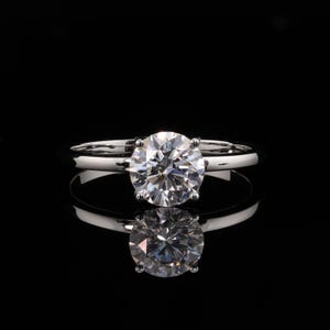 Tulip Basket 1 Carat Solitaire Lab Grown Diamond Ring in 18K White Gold