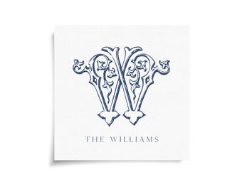 Monogram Stickers & Cards - W