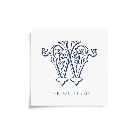 Monogram Stickers & Cards - W