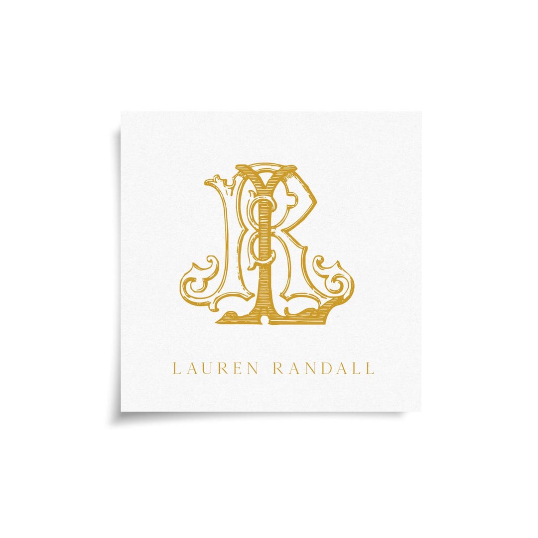 Monogram Stickers & Cards - LR - RL - Etsy