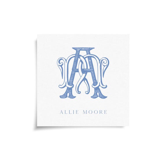 Monogram Stickers & Cards - AM - MA